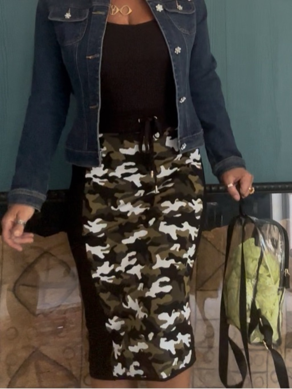 Michael Kors Camo Knit Pencil Skirt